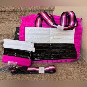 NWT Think Royln Colorblock Tote & Crossbody Bundle - Hot Pink Black White